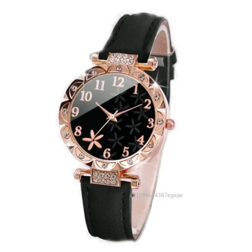 6PCS Set Watch For Women Luxury Leather Analog Ladies Quartz Wrist Watch Fashion Bracelet Watch Set Female Relogio Feminino – Image 6