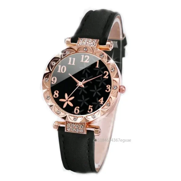 6PCS Set Watch For Women Luxury Leather Analog Ladies Quartz Wrist Watch Fashion Bracelet Watch Set Female Relogio Feminino – Image 6