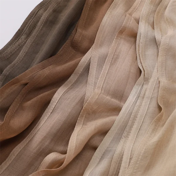 Écharpe à Bords à Double Couture en Coton Modal Uni pour Femmes Musulmanes, Doux et Léger Châle en Rayonne, Hijab 185x85cm – Image 5
