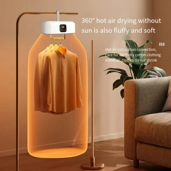 Sèche-linge portable, sèche-linge portable pour appartements, maison, voyages, camping-cars, mini sèche-linge électrique compact et pliable avec sac de séchage