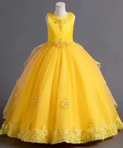 Nouvelle robe de fête de fille élégante magnifique robe de bal grande robe collective de fête de remise des diplômes de 4 à 12 ans robe princesse Halloween
