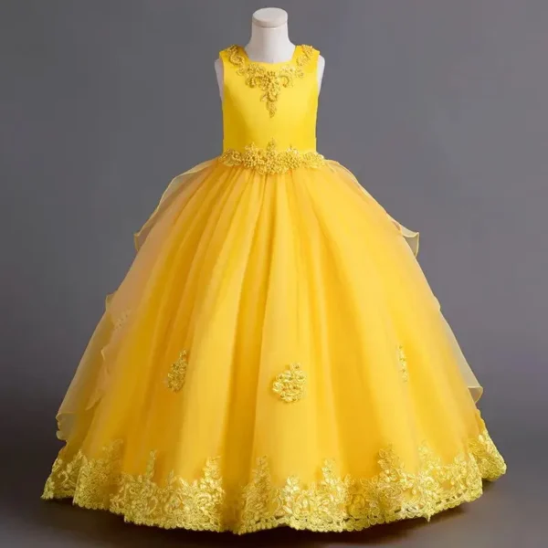 Nouvelle robe de fête de fille élégante magnifique robe de bal grande robe collective de fête de remise des diplômes de 4 à 12 ans robe princesse Halloween
