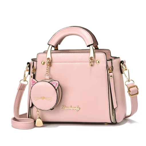 Women's Versatile Liberal Shoulder Messenger Bag Cat Ornament New Trendy Fashion Women's Handbag Haifei 25X10X19CM – Image 4