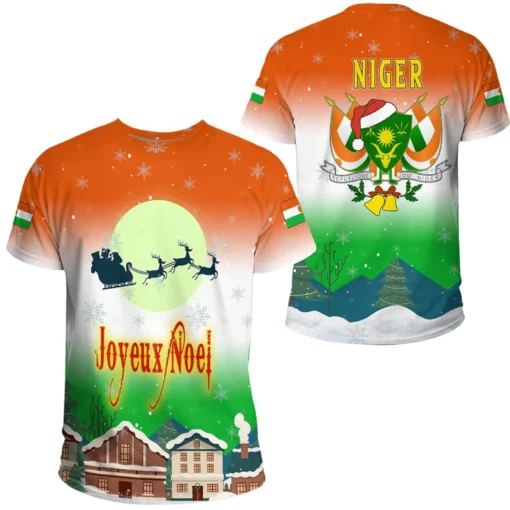 T-shirt graphique avec carte et drapeau du Niger, manches courtes pour garçons d'Afrique. T-shirt décontracté avec écusson, emblème national, pour hommes et enfants – Image 4