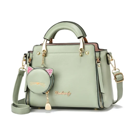 Women's Versatile Liberal Shoulder Messenger Bag Cat Ornament New Trendy Fashion Women's Handbag Haifei 25X10X19CM – Image 3