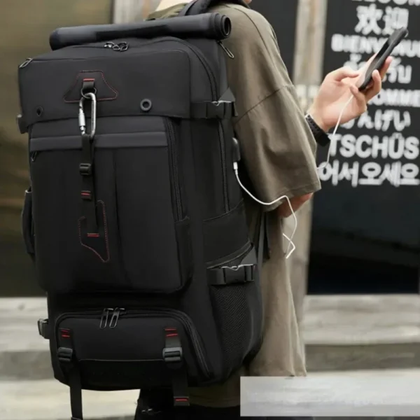 Men 35/50/60/80L Travel Backpack Laptop Business Dual Use Backpack Expandable USB Port Bag Large Capacity Waterproof Backpack – Image 6