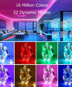 Alternative view of Bandes LED pour chambre avec synchronisation musicale, ruban LED RGB 10m, 20m, 30m flexible pour décoration de chambre, éclairage d'ambiance et rétroéclairage de TV