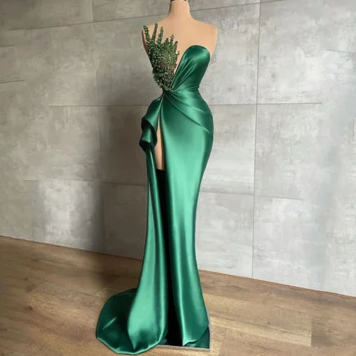 Luxe vert Robes de soirée élégantes Sirène – Image 2