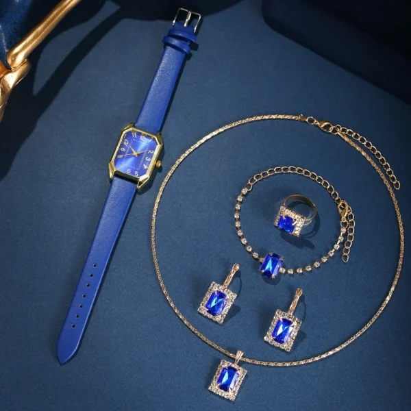 6/5/1PCS Luxury Fashion Square Women's Watches Brand Ladies Quartz Wristwatch Jewelry Set Classic Simple Femme Relogio Feminino – Image 6