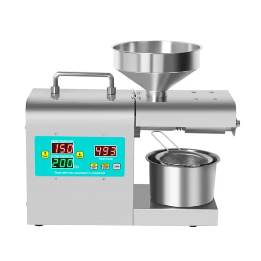 110V/220V Automatic Cold Press Oil Machine Sunflower Seeds Olive Oil Extractor Intelligent Digital Dispaly – Image 2