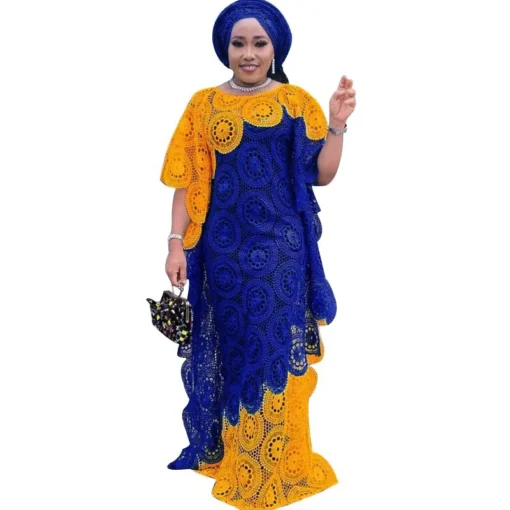 Robes de soirée africaines pour femmes, élégantes robes en dentelle, vêtements africains, nouvelle mode musulmane, abayas, robe 2023. – Image 6