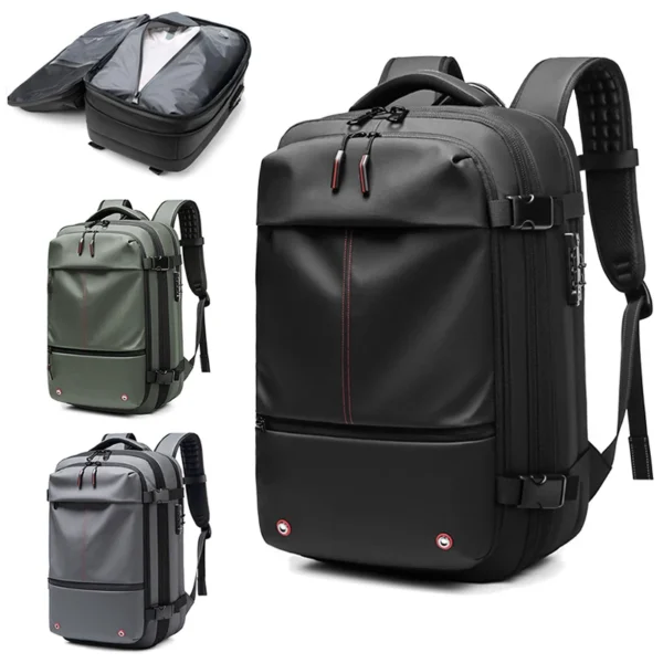vacuum compression Travel Men Backpack 17 inch Laptop Business for Pumps Large Capacity school Backpack Expanded Hiking backpack – Image 4
