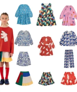 Pré-vente (navire août) BC 2024 automne hiver neuf enfants robes robes robes de fête