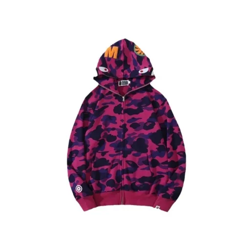 camouflage tendance avec motif requin, 100 % coton, pour hommes et femmes. Fine broderie, coupe ample en coton pur, avec capuche en peluche – Image 5
