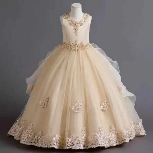 Nouvelle robe de fête de fille élégante magnifique robe de bal grande robe collective de fête de remise des diplômes de 4 à 12 ans robe princesse Halloween – Image 6