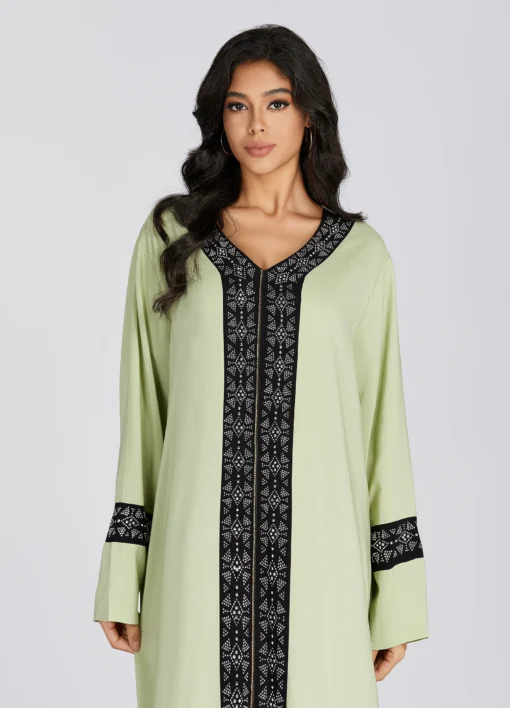 Grande taille 2024 Caftan traditionnel en coton, robe marocaine de plage ou maison, dashiki, abaya à manches courtes, robe de couverture africaine pour femmes – Image 5