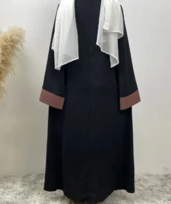Alternative view of Abaya de luxe Dubaï pour femmes, Eid Ramadan, Kaftan musulman avec faux deux pièces, robe modeste, Caftan islamique marocain pour femme