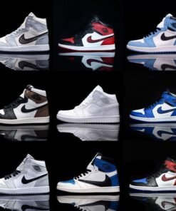 Pure Original AJ1 Chaussures de basket-ball montantes AJ1 Obsidian Hommes et femmes Chaussures