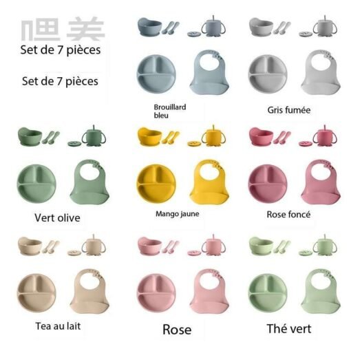 Ensemble de cinq assiettes en silicone pour enfants – Image 4