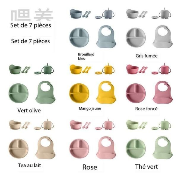 Ensemble de cinq assiettes en silicone pour enfants – Image 4